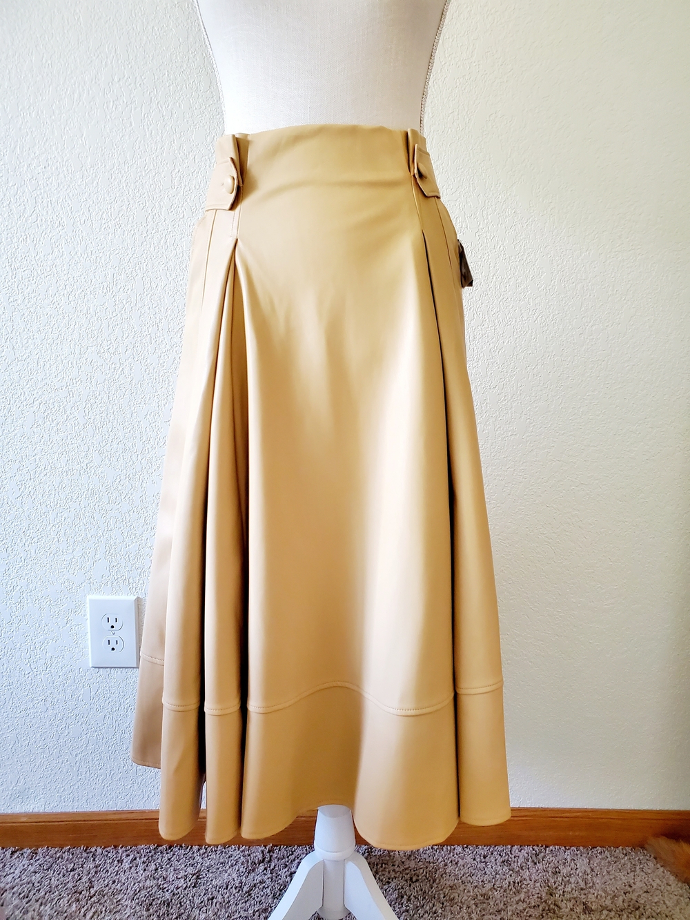 A-Line Midi Skirt in Camel